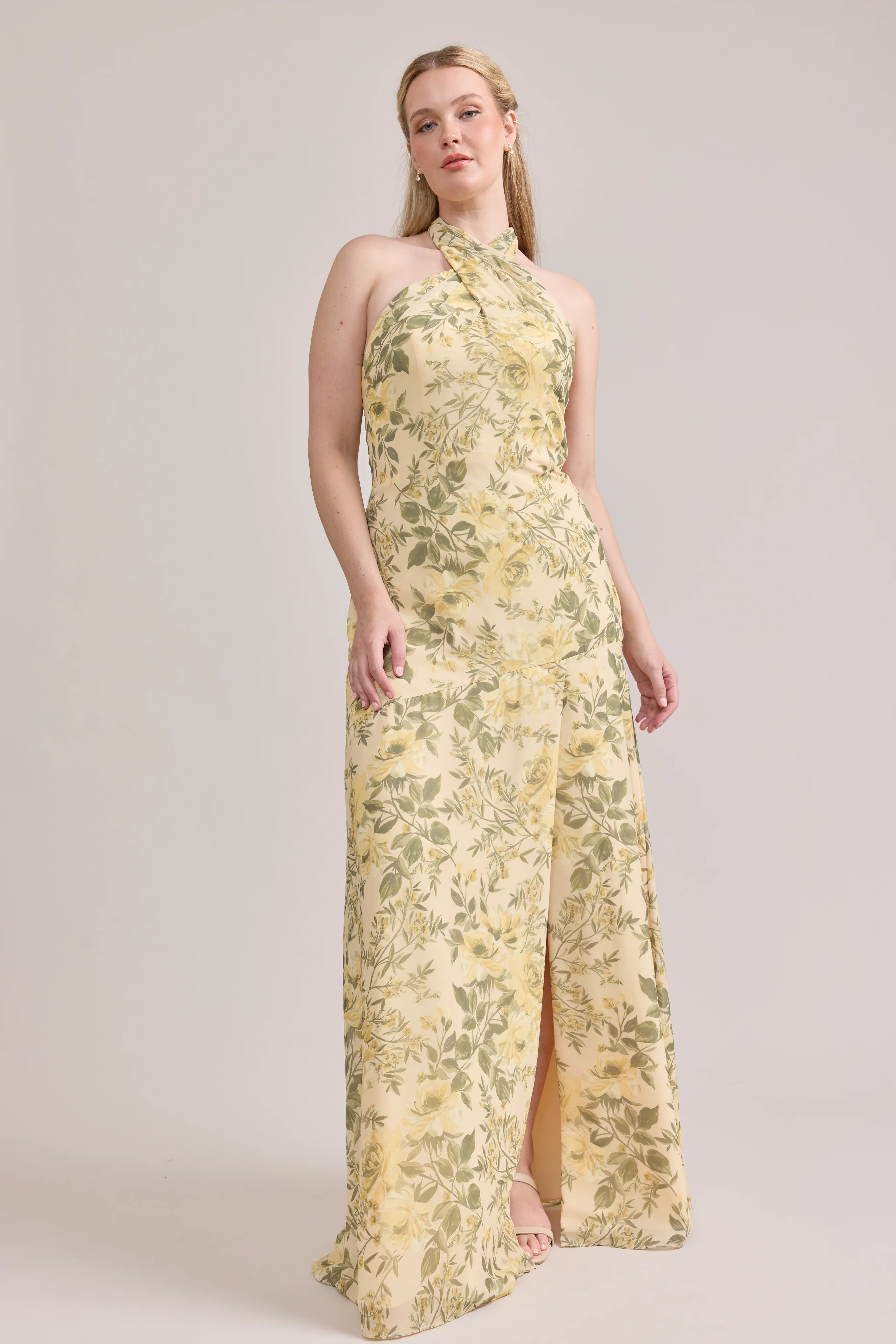 Athena Chiffon Floral Print Dress | Made To Order - Image 45
