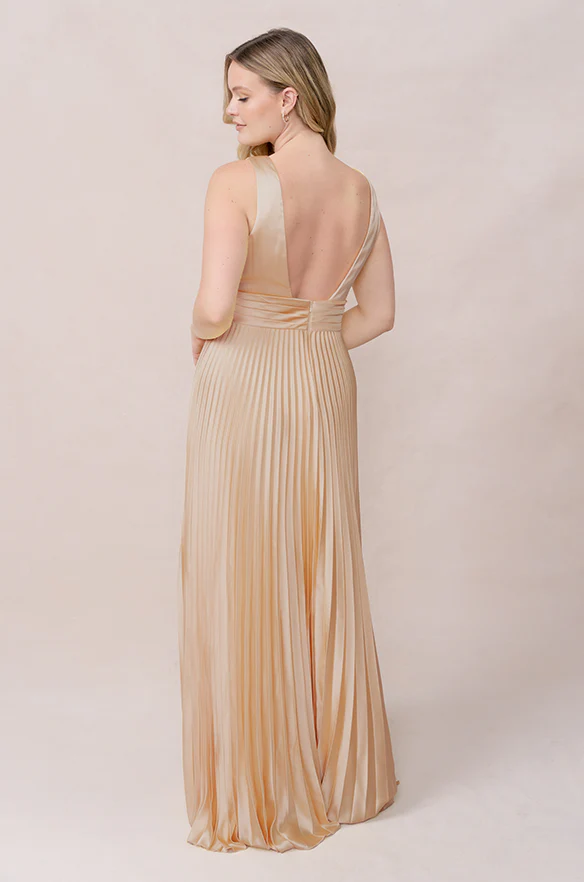 Celine Satin Pleated Dress | Made To Order - Image 102