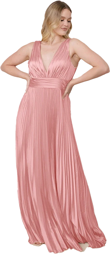 Celine Satin Pleated Dress | Made To Order - Image 116