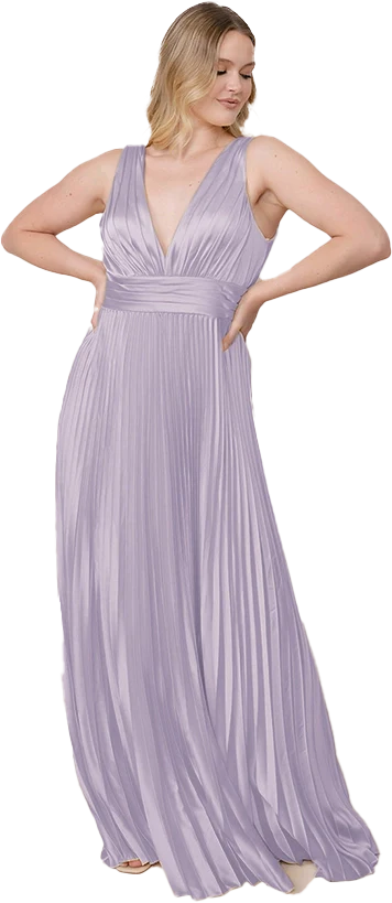 Celine Satin Pleated Dress | Made To Order - Image 135