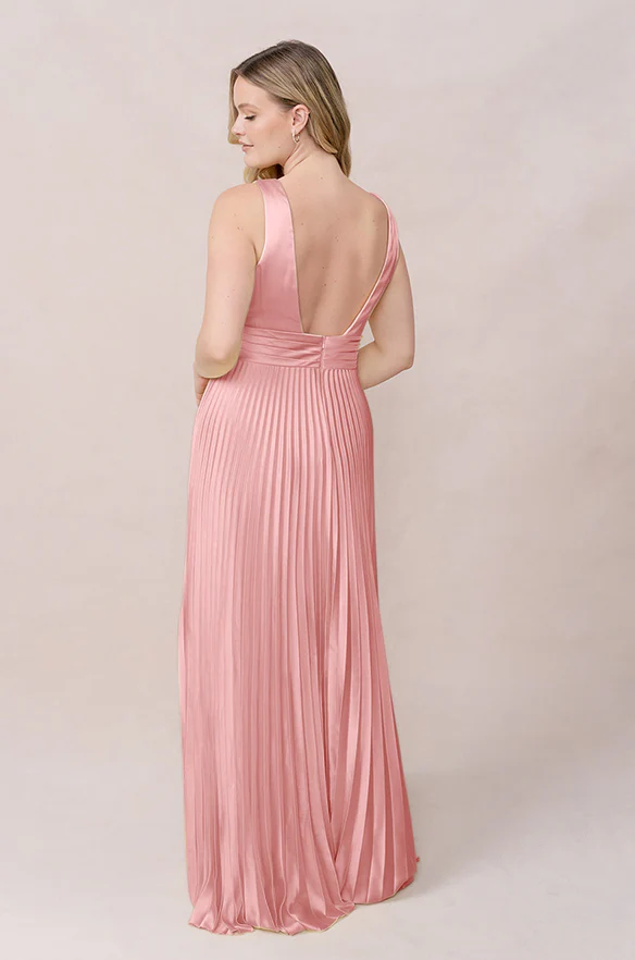 Celine Satin Pleated Dress | Made To Order - Image 18