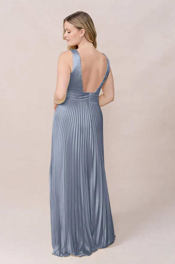 Celine Satin Pleated Dress | Made To Order - Image 40