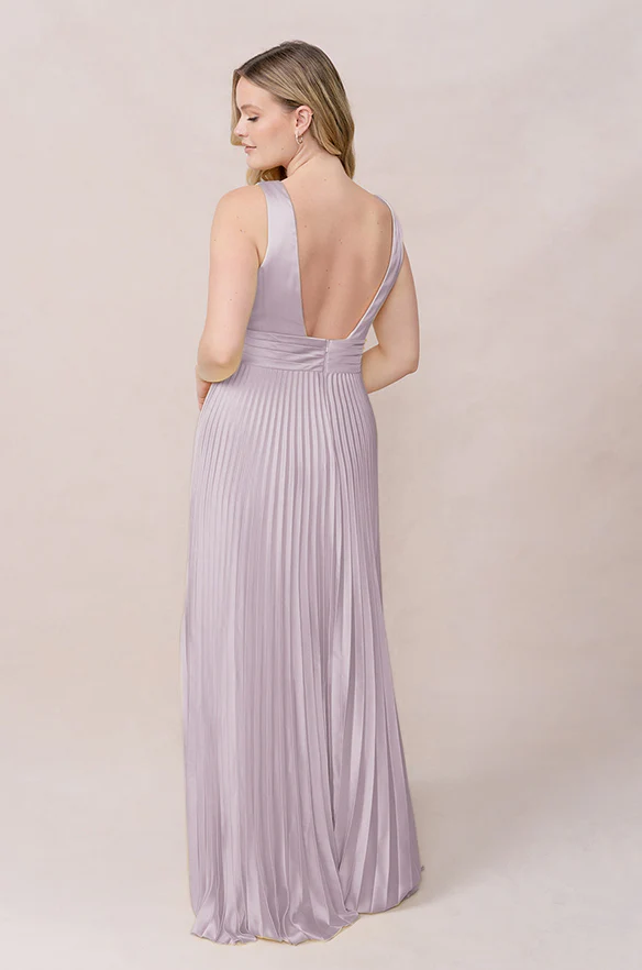 Celine Satin Pleated Dress | Made To Order - Image 54