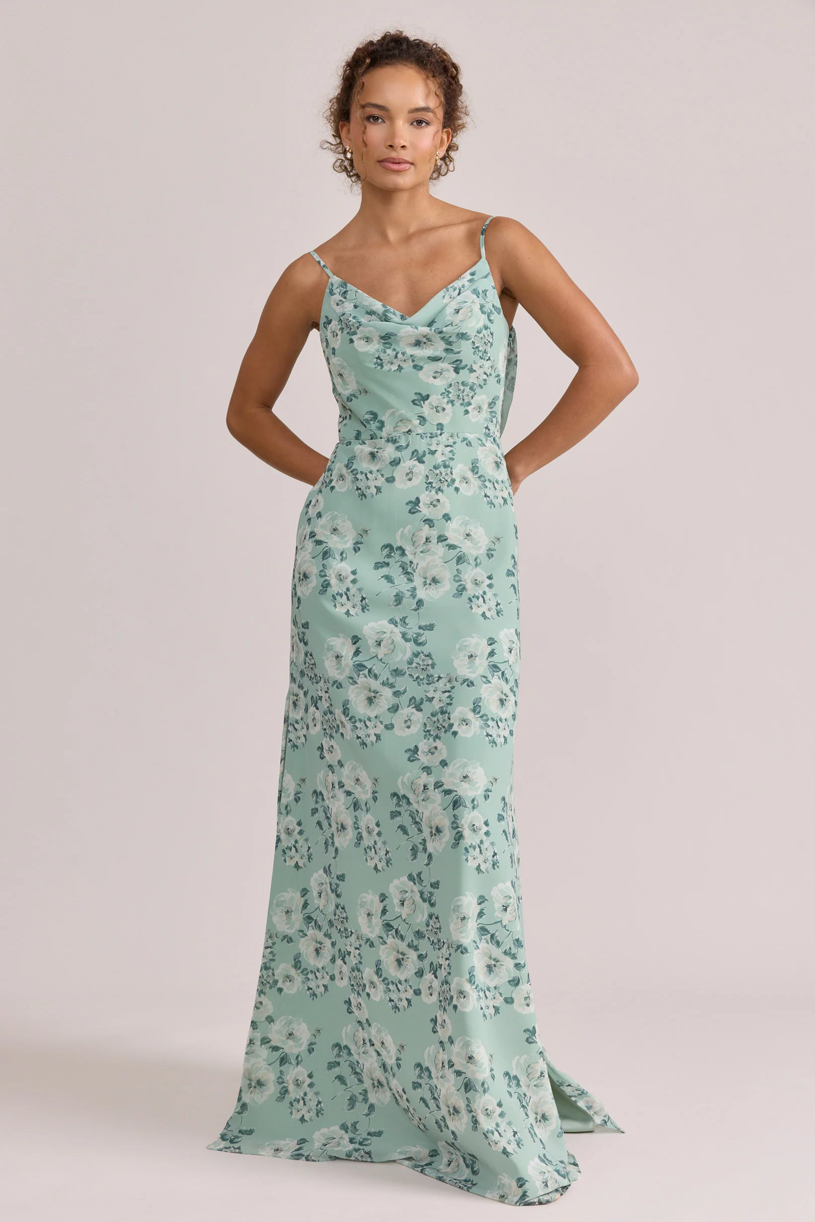 Chiffon Floral Print Mega Swatch | Ready To Ship | Sage Blossom - Image 2