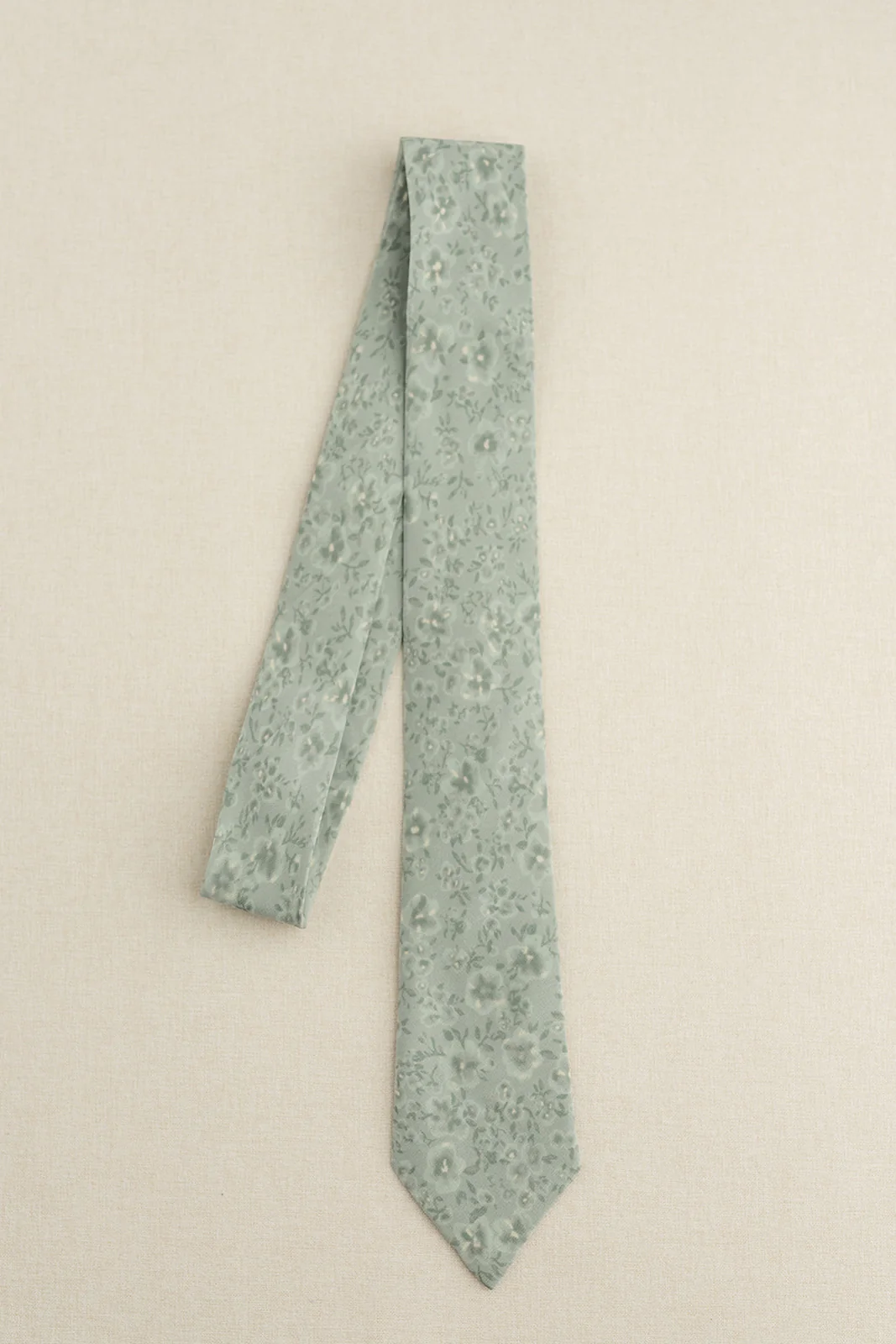 Chiffon Floral Print Tie | Ready To Ship | Sage Posey