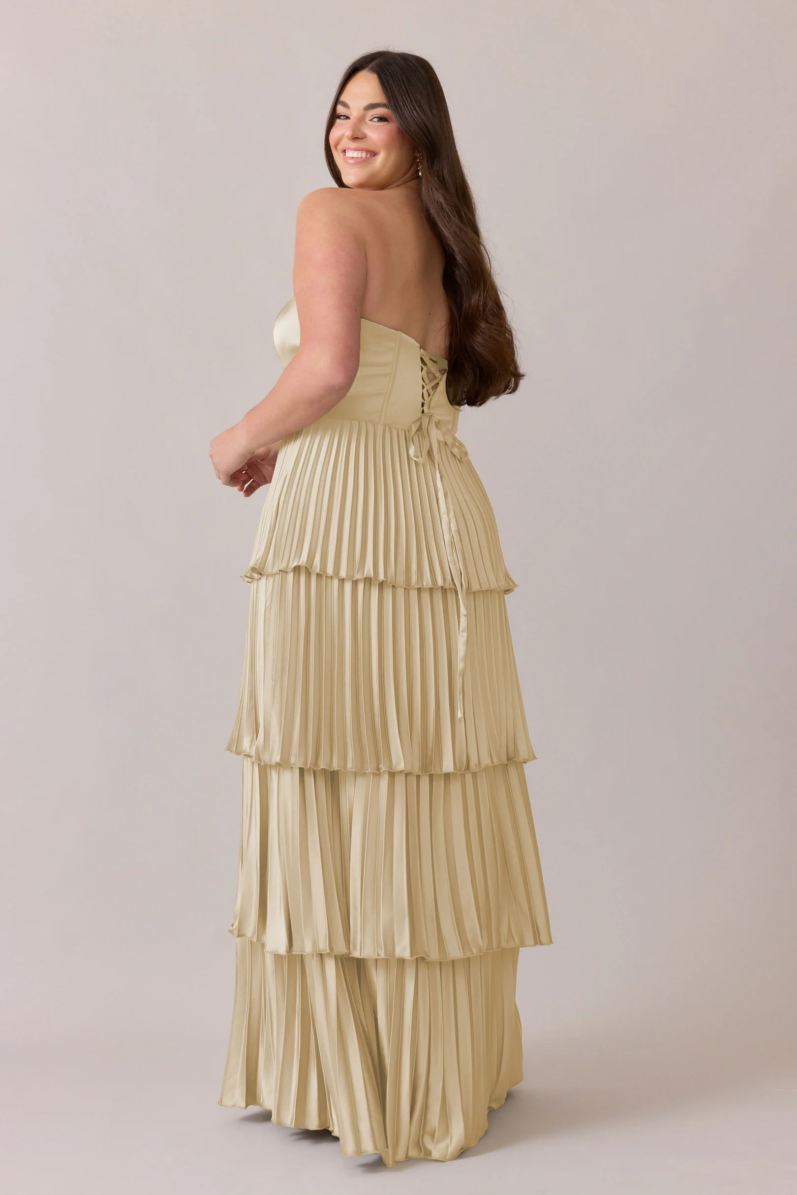 Collins Satin Pleated Dress | Made To Order - Image 41
