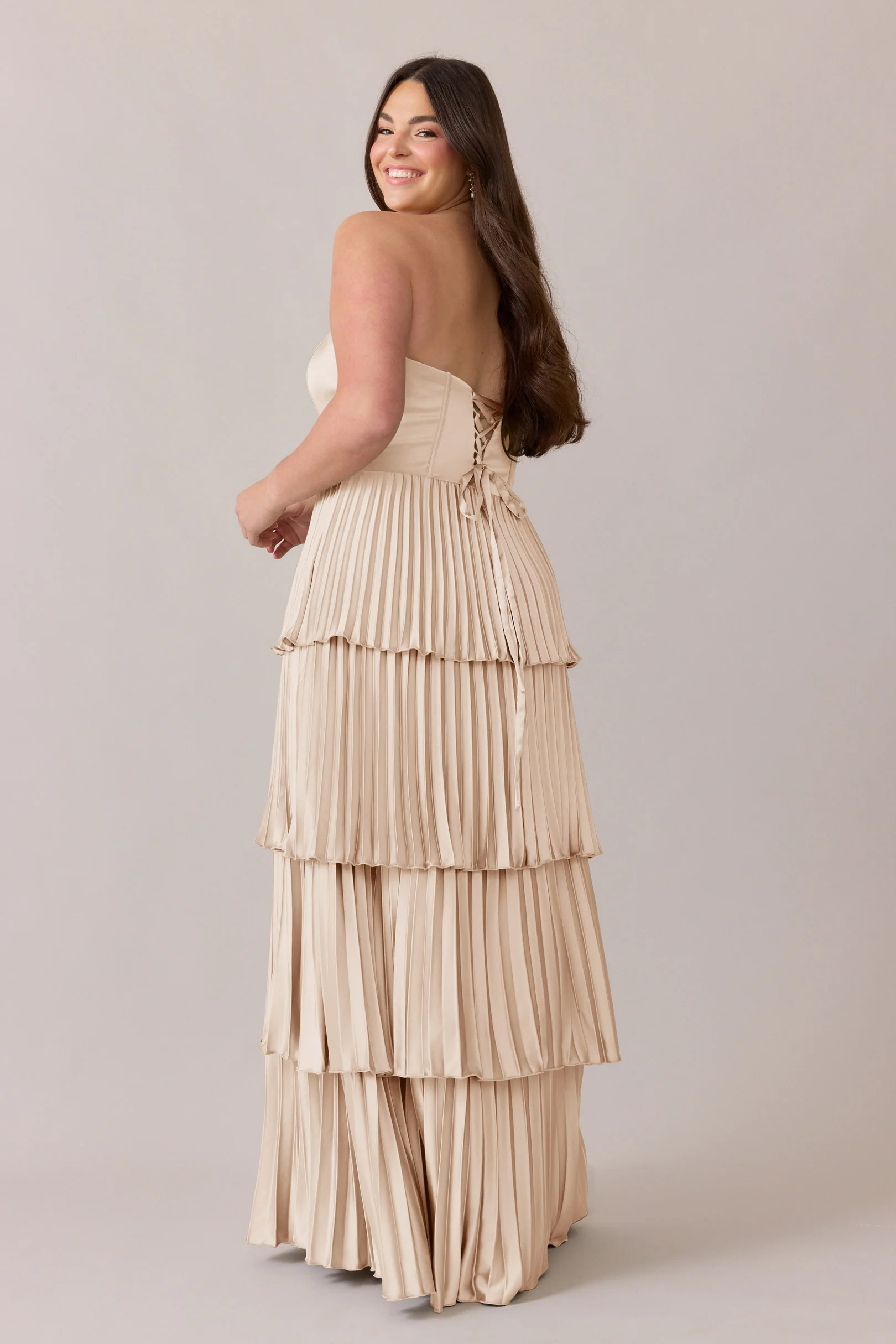 Collins Satin Pleated Dress | Made To Order - Image 64