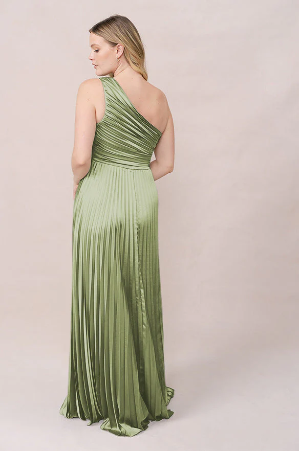 Declan Satin Pleated Dress | Made To Order - Image 165