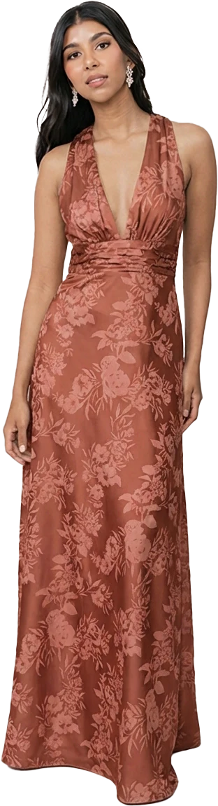 Dylan Satin Floral Print Dress | Made To Order - Image 76