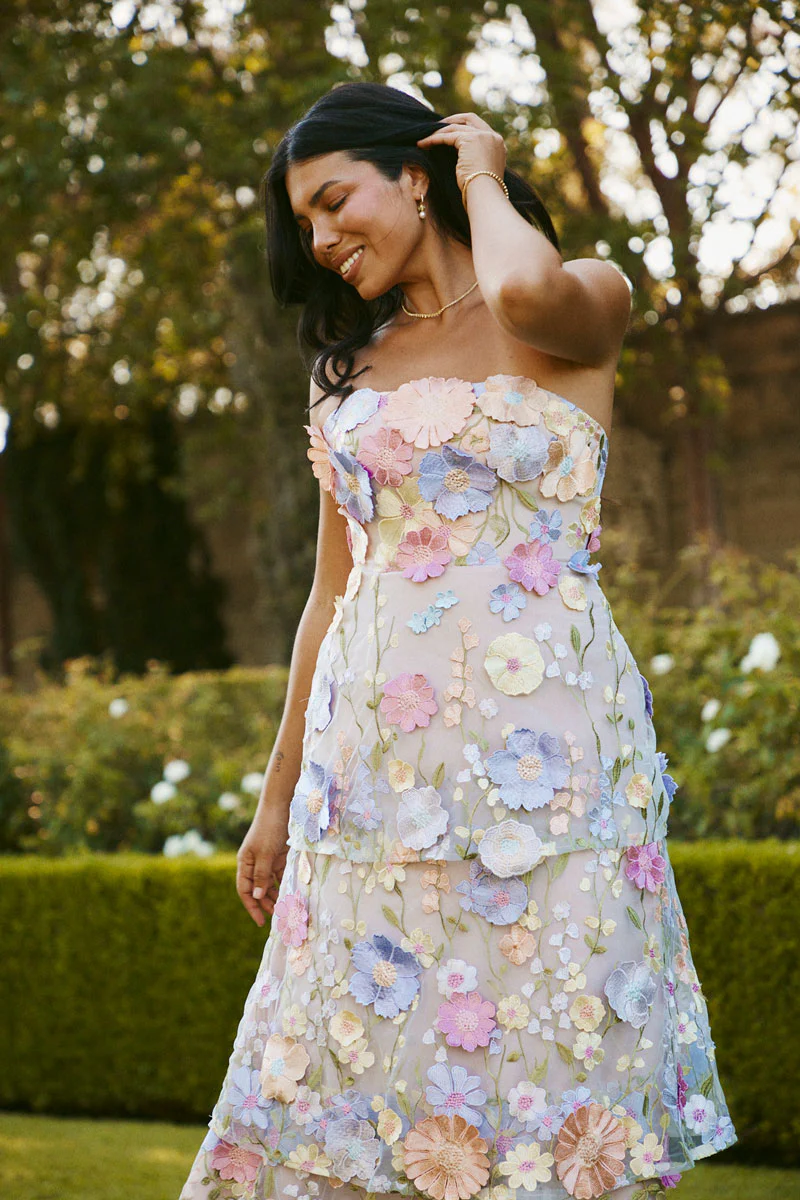 Flora Appliqué Dress Pastel Multi | Ready To Ship - Image 9