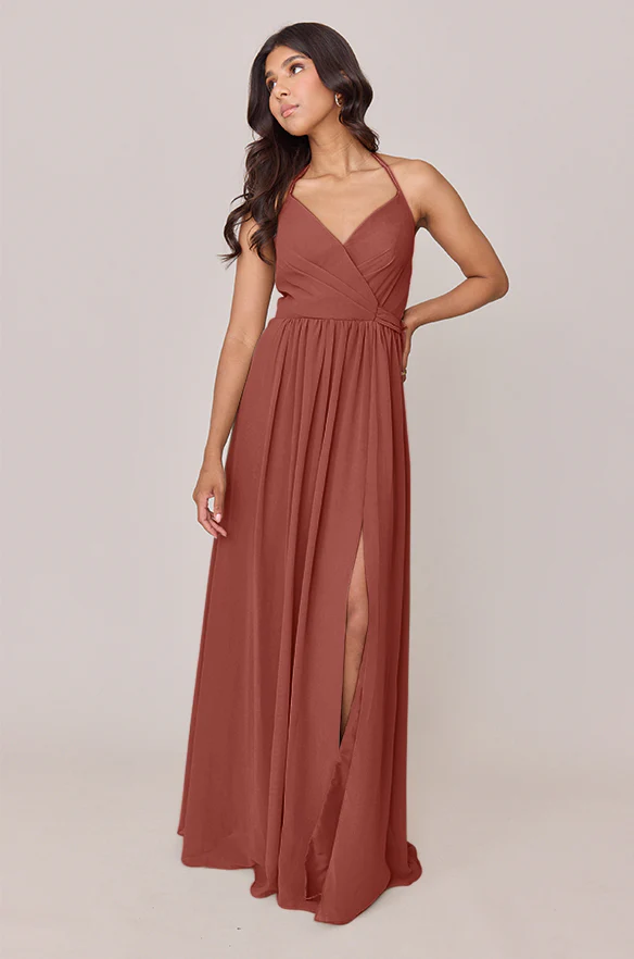 Hannah Chiffon Faux Wrap Dress | Made To Order - Image 63