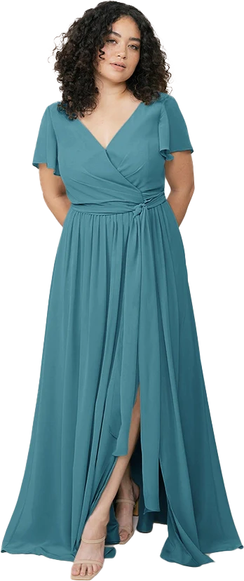Harper Chiffon Faux Wrap Dress | Made To Order - Image 111