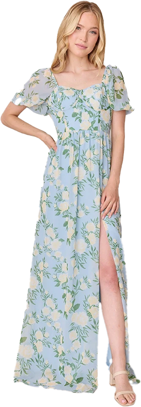 Isabella Chiffon Floral Print Dress | Made To Order - Image 33