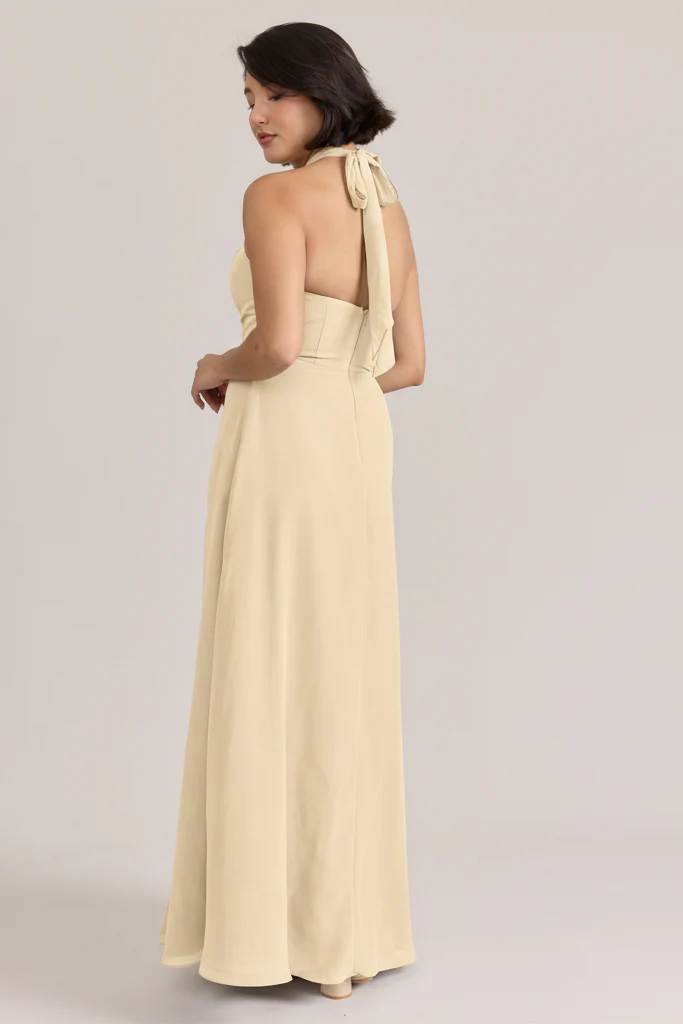 Isla Chiffon Dress | Ready To Ship | Pale Yellow - Image 2