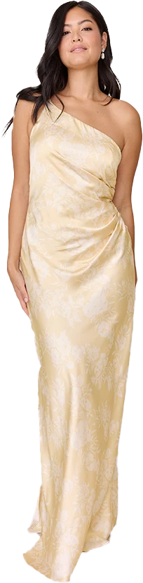 Jade Satin Floral Print Dress | Made To Order - Image 64