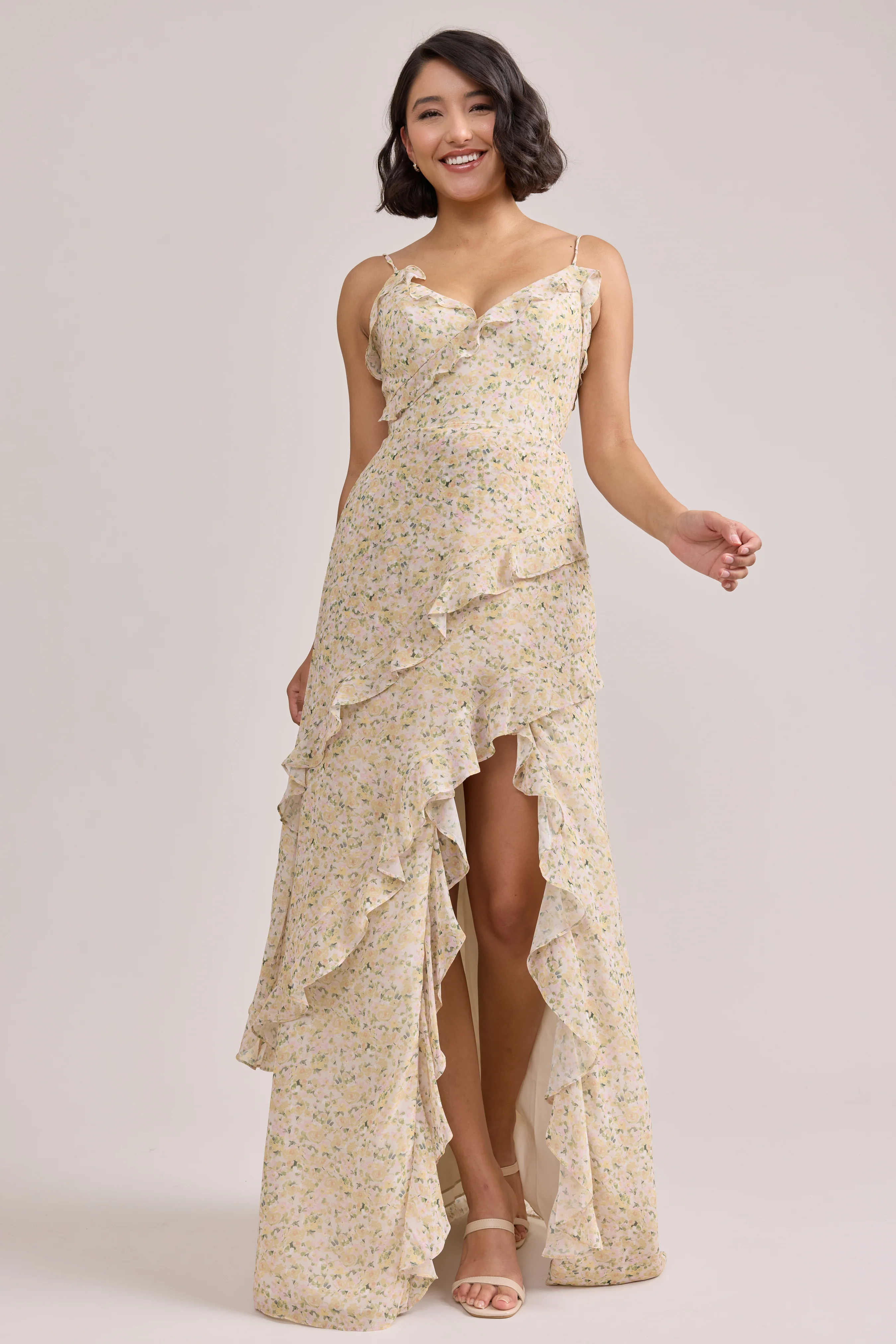Jules Chiffon Floral Print Dress | Made To Order - Image 29