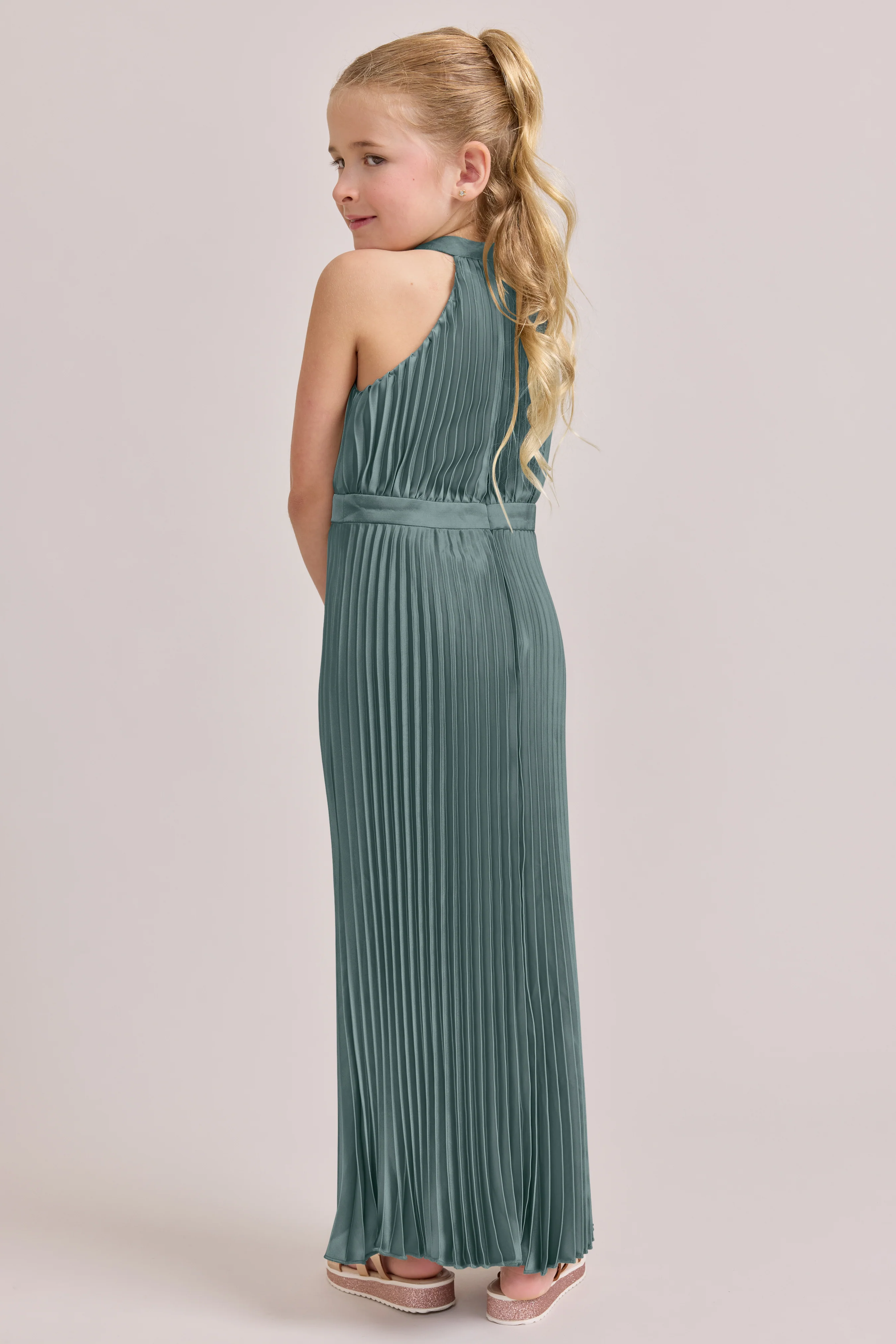 Juniors Mazie Satin Pleated Dress | Made To Order - Image 29