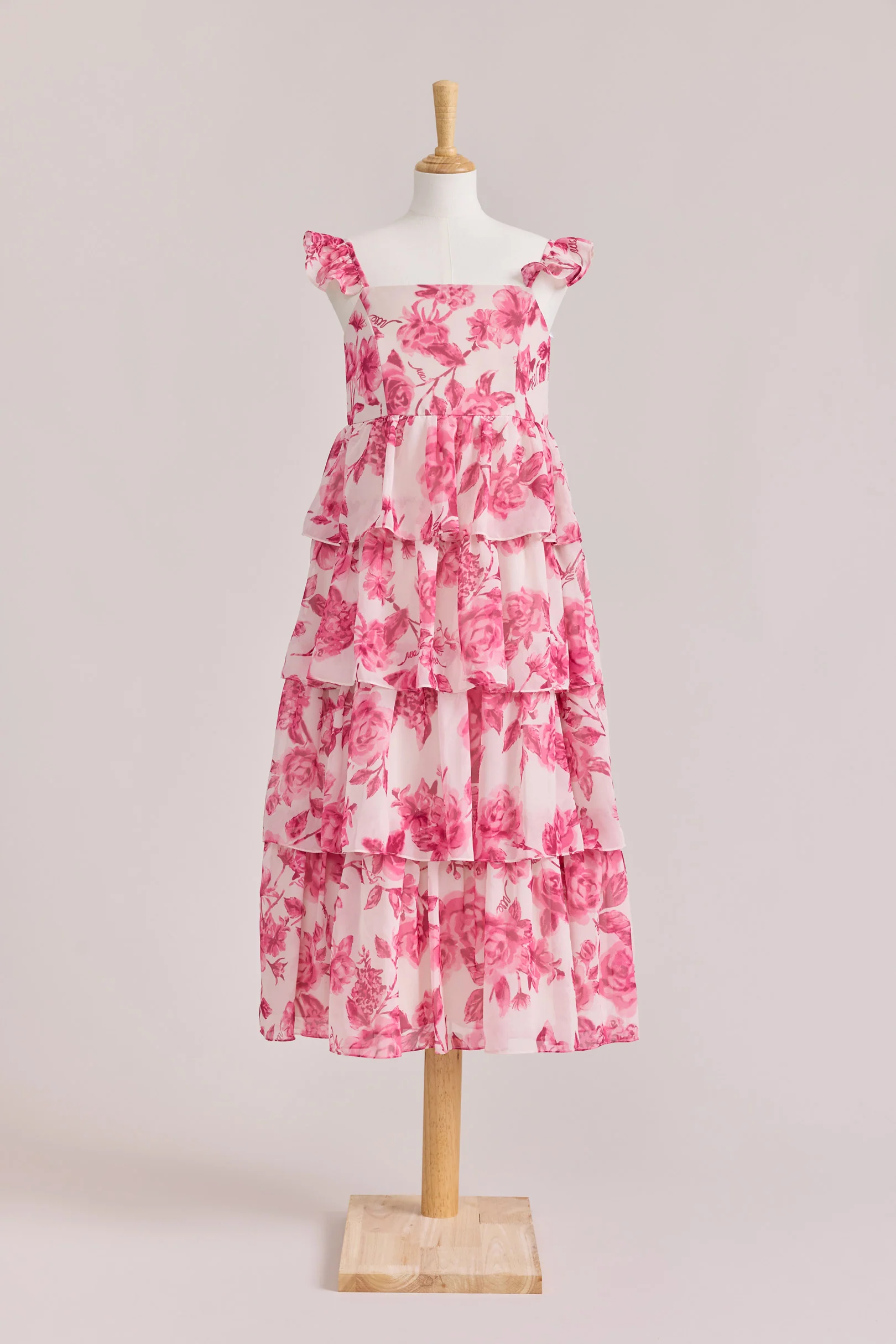 Juniors Poppy Chiffon Floral Print Dress | Made To Order - Image 33