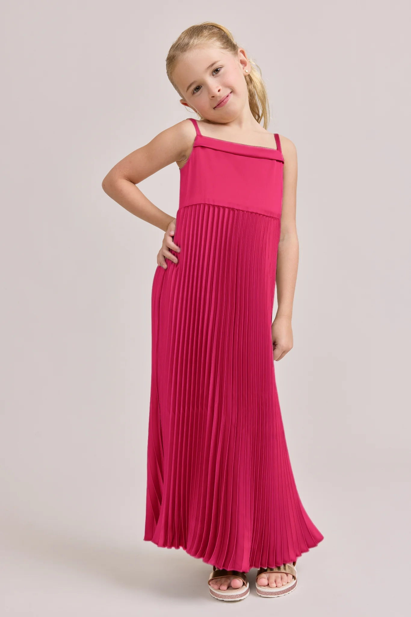 Juniors Saylor Satin Pleated Dress | Made To Order - Image 21