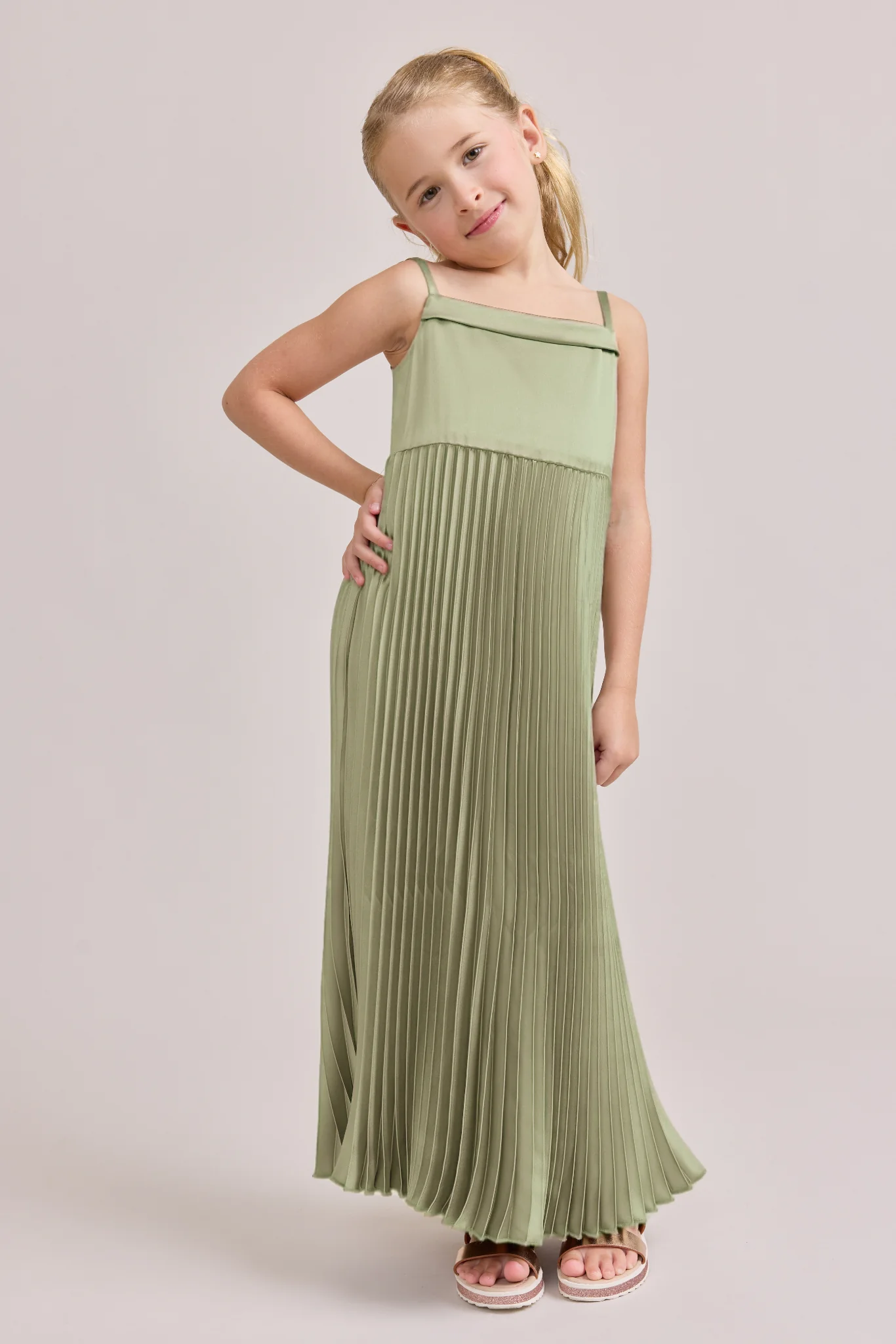 Juniors Saylor Satin Pleated Dress | Made To Order - Image 30