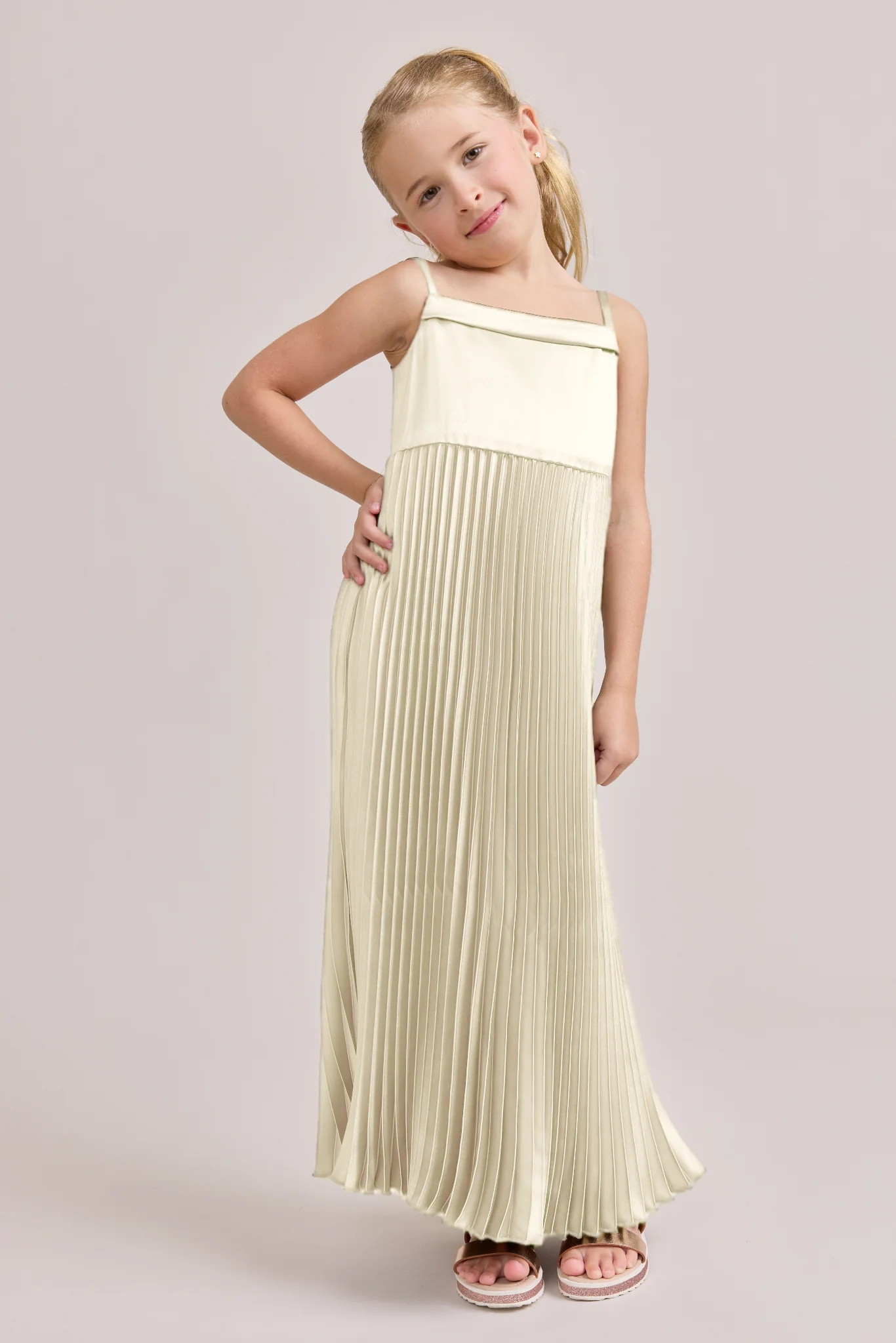 Juniors Saylor Satin Pleated Dress | Made To Order - Image 32
