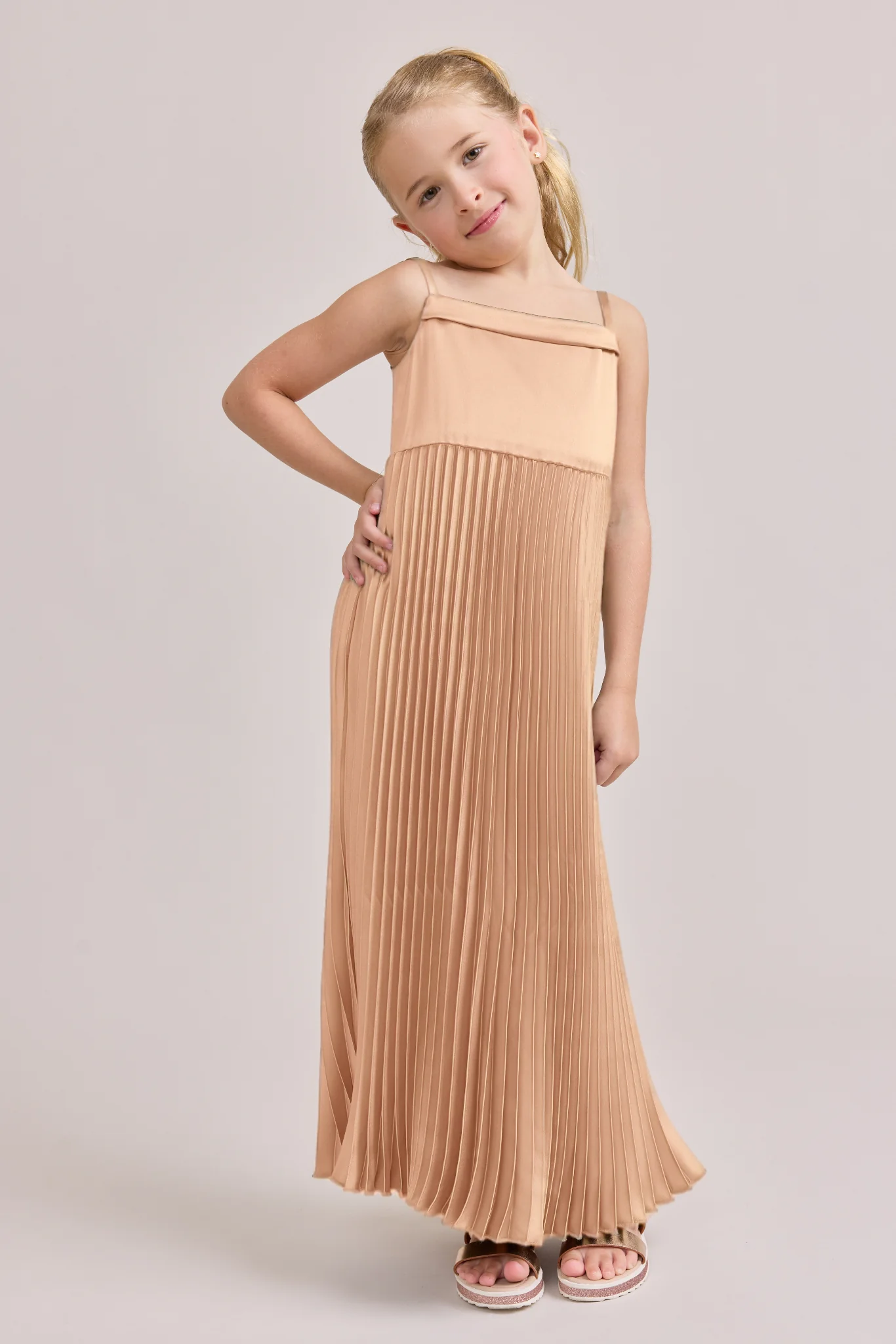 Juniors Saylor Satin Pleated Dress | Made To Order - Image 33