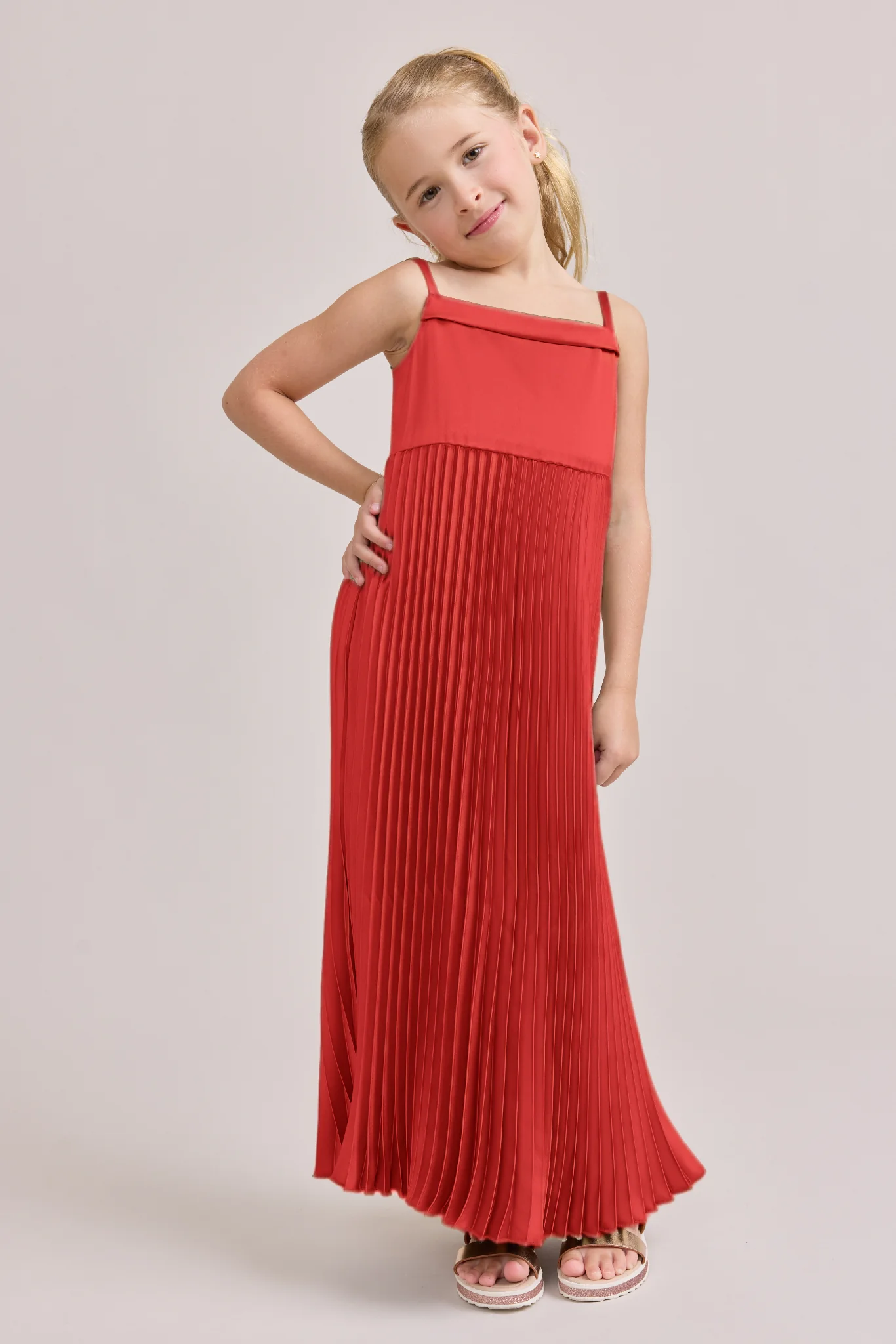 Juniors Saylor Satin Pleated Dress | Made To Order - Image 37
