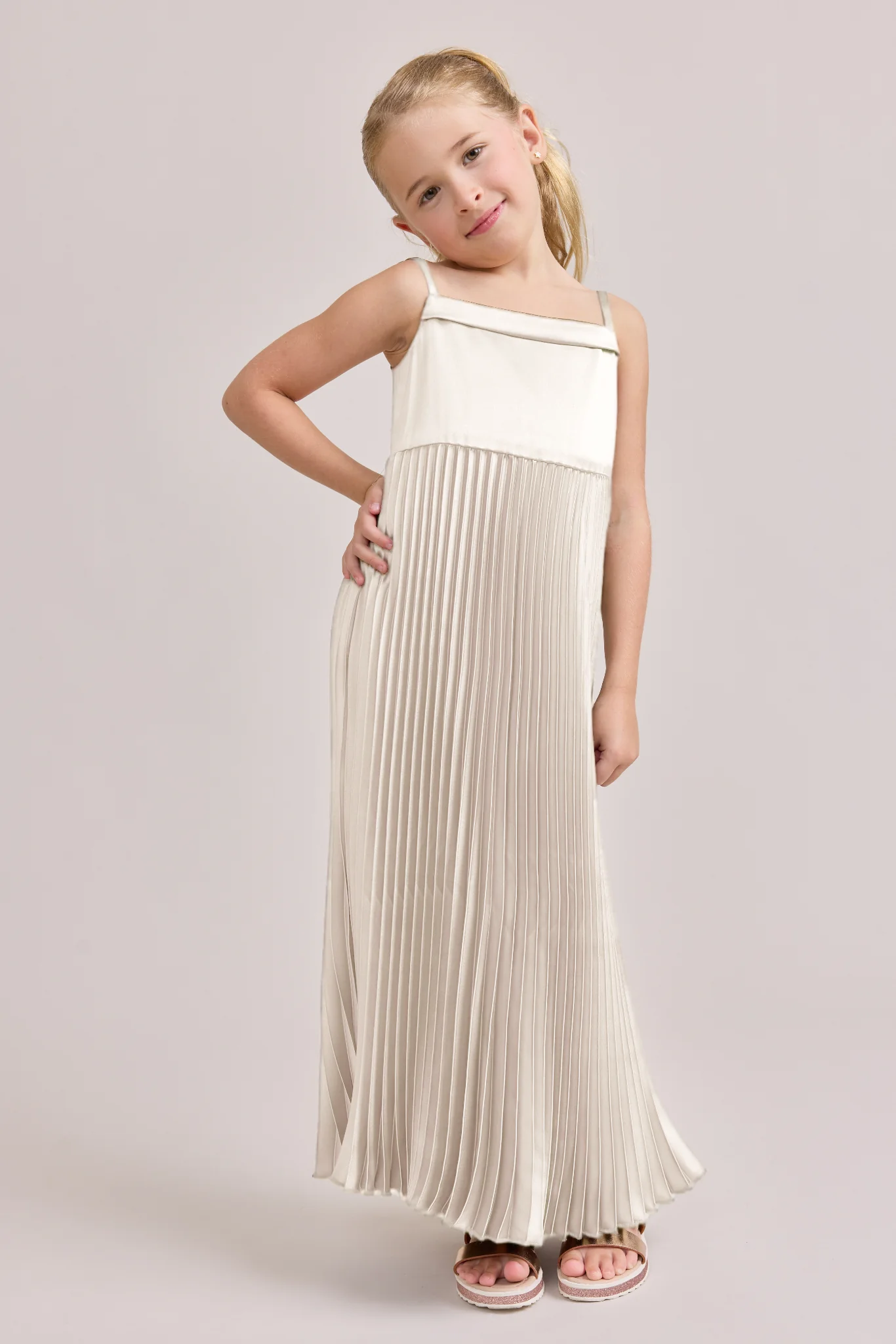 Juniors Saylor Satin Pleated Dress | Made To Order - Image 46