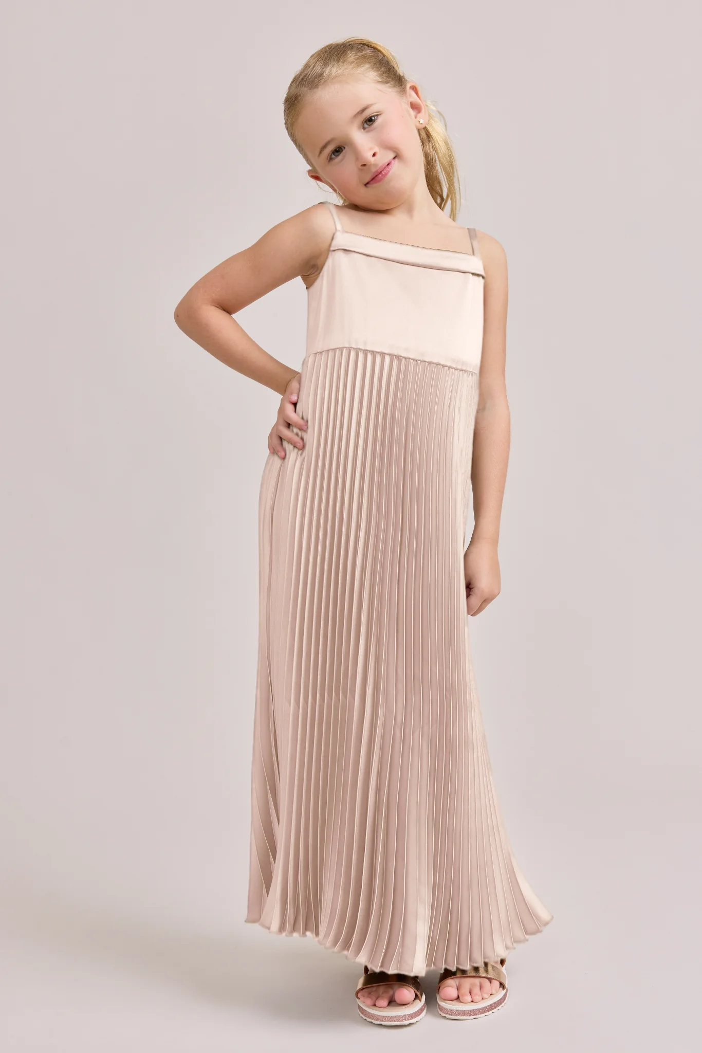 Juniors Saylor Satin Pleated Dress | Made To Order - Image 5