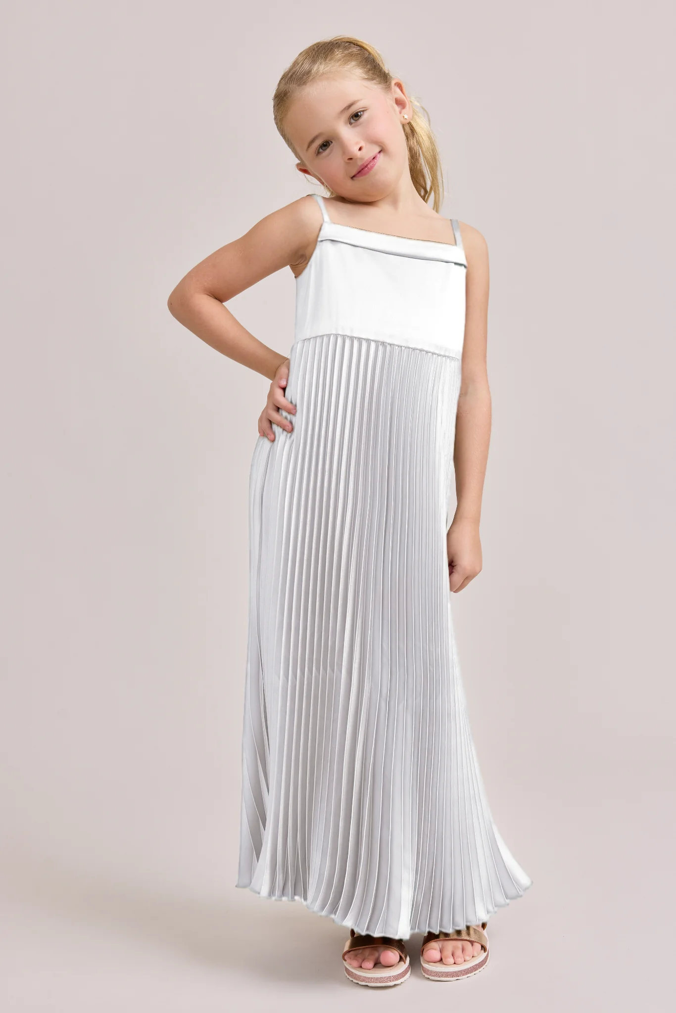 Juniors Saylor Satin Pleated Dress | Made To Order - Image 51