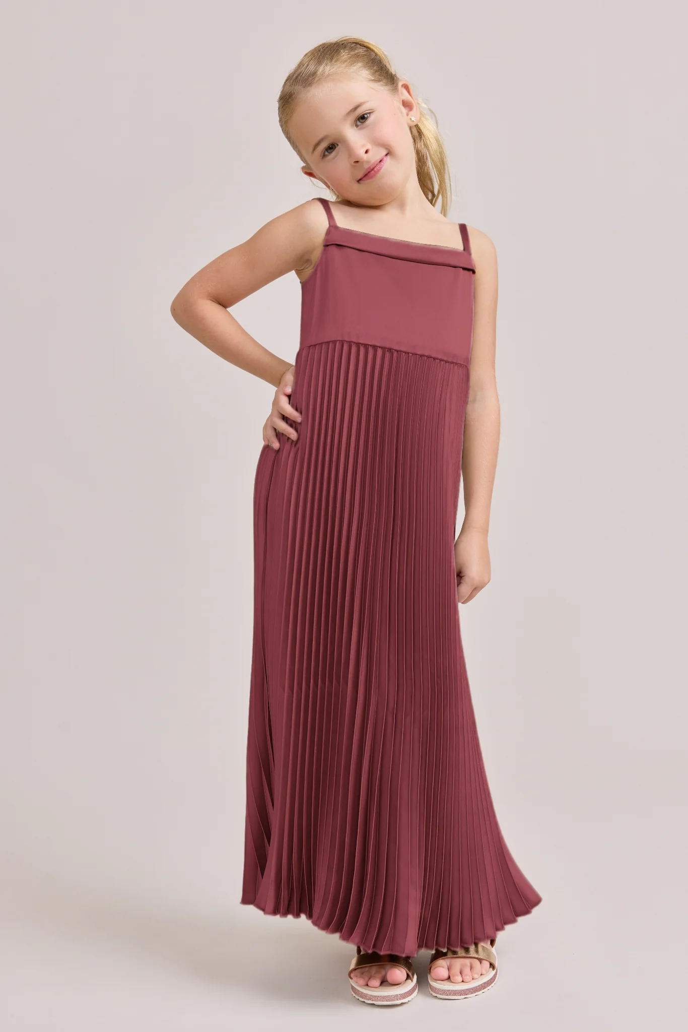 Juniors Saylor Satin Pleated Dress | Made To Order - Image 8