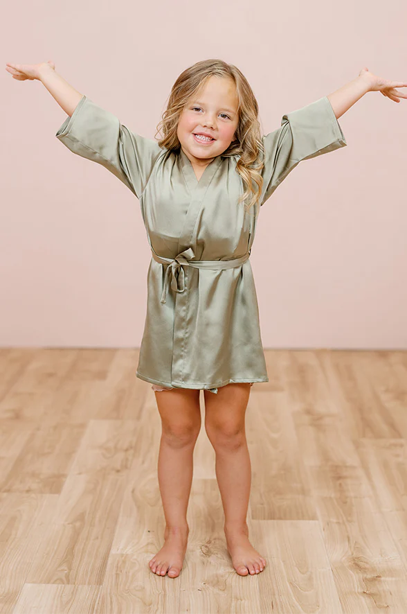 Kids Getting Ready Satin Robe | Made To Order - Image 4