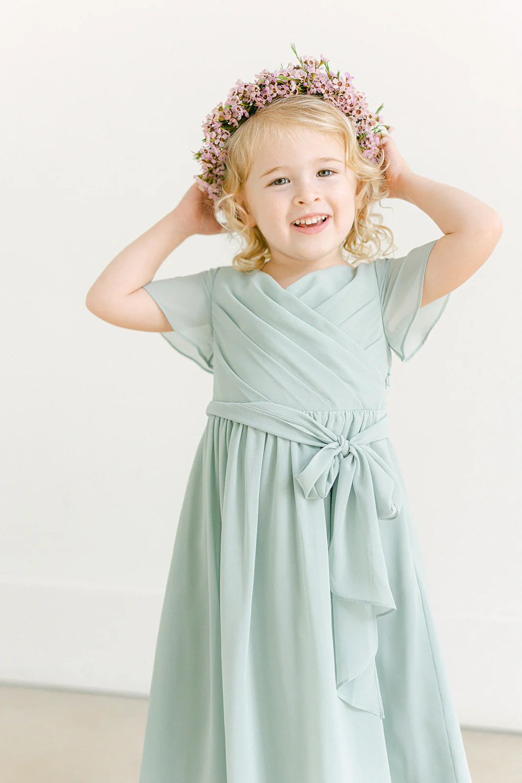 Kids Harper Chiffon Faux Wrap Dress | Made To Order