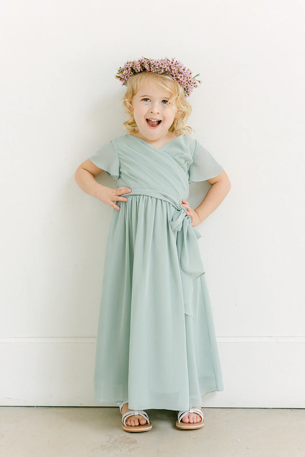 Kids Harper Chiffon Faux Wrap Dress | Made To Order - Image 4