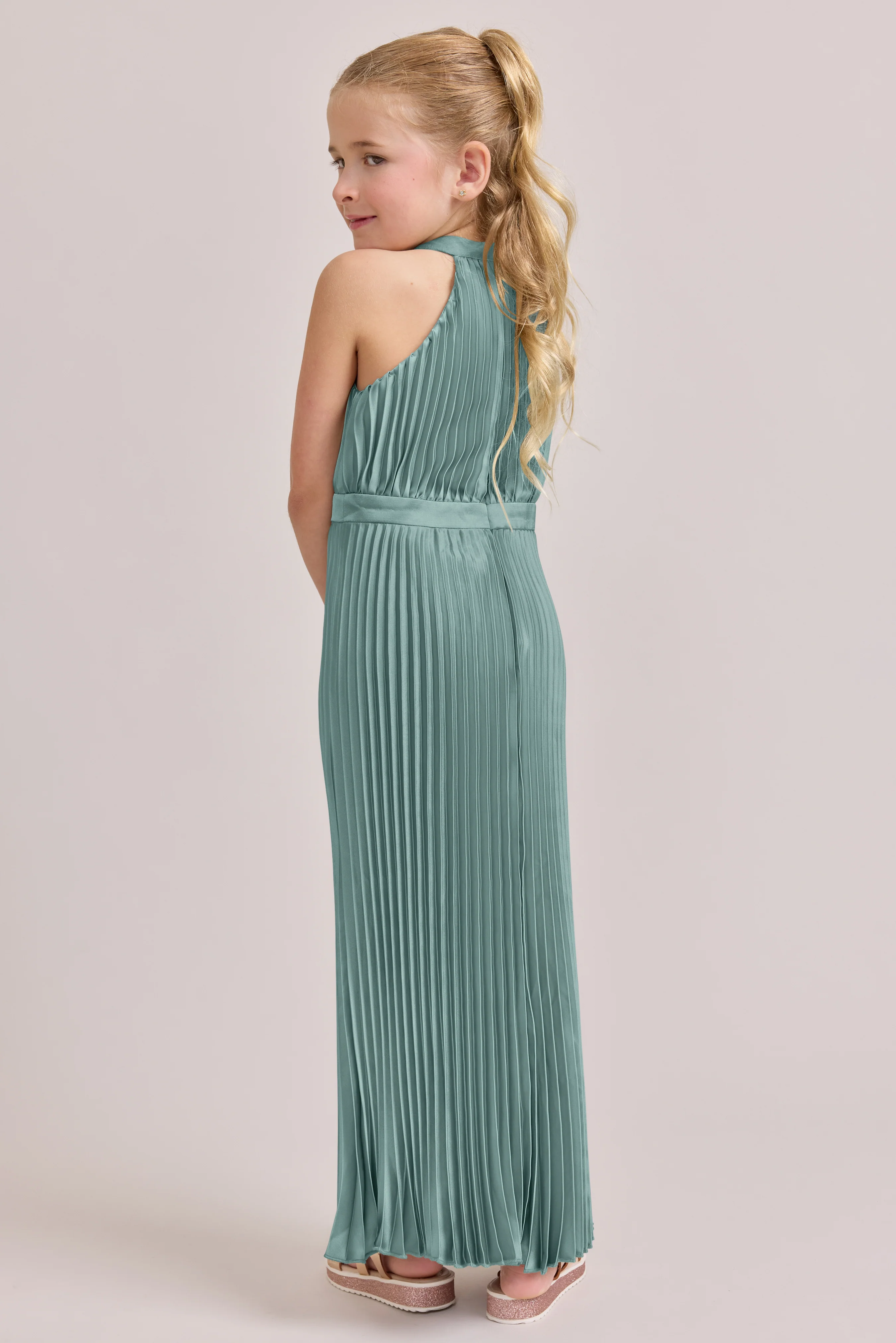Kids Mazie Satin Pleated Dress | Made To Order - Image 47