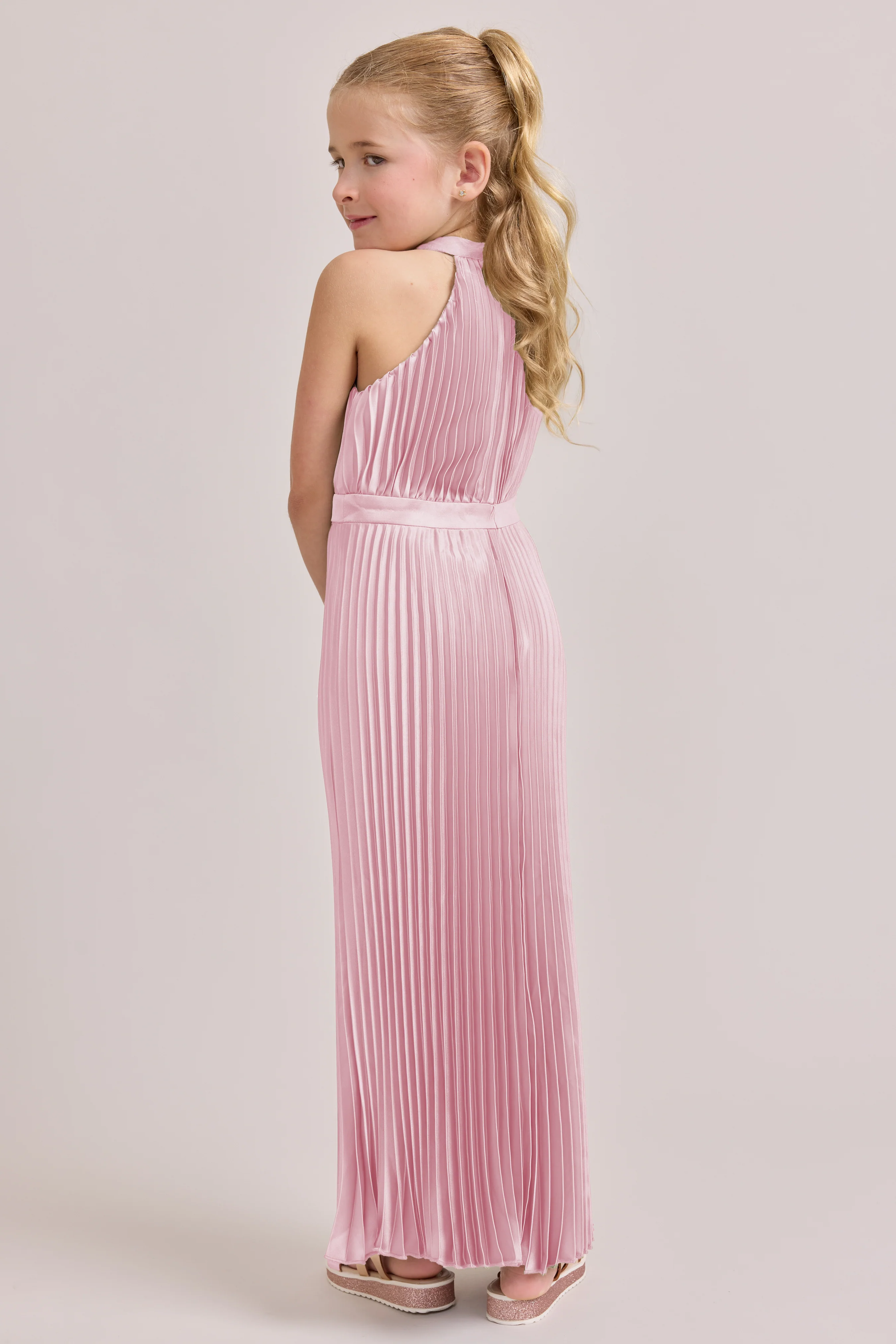 Kids Mazie Satin Pleated Dress | Made To Order - Image 87