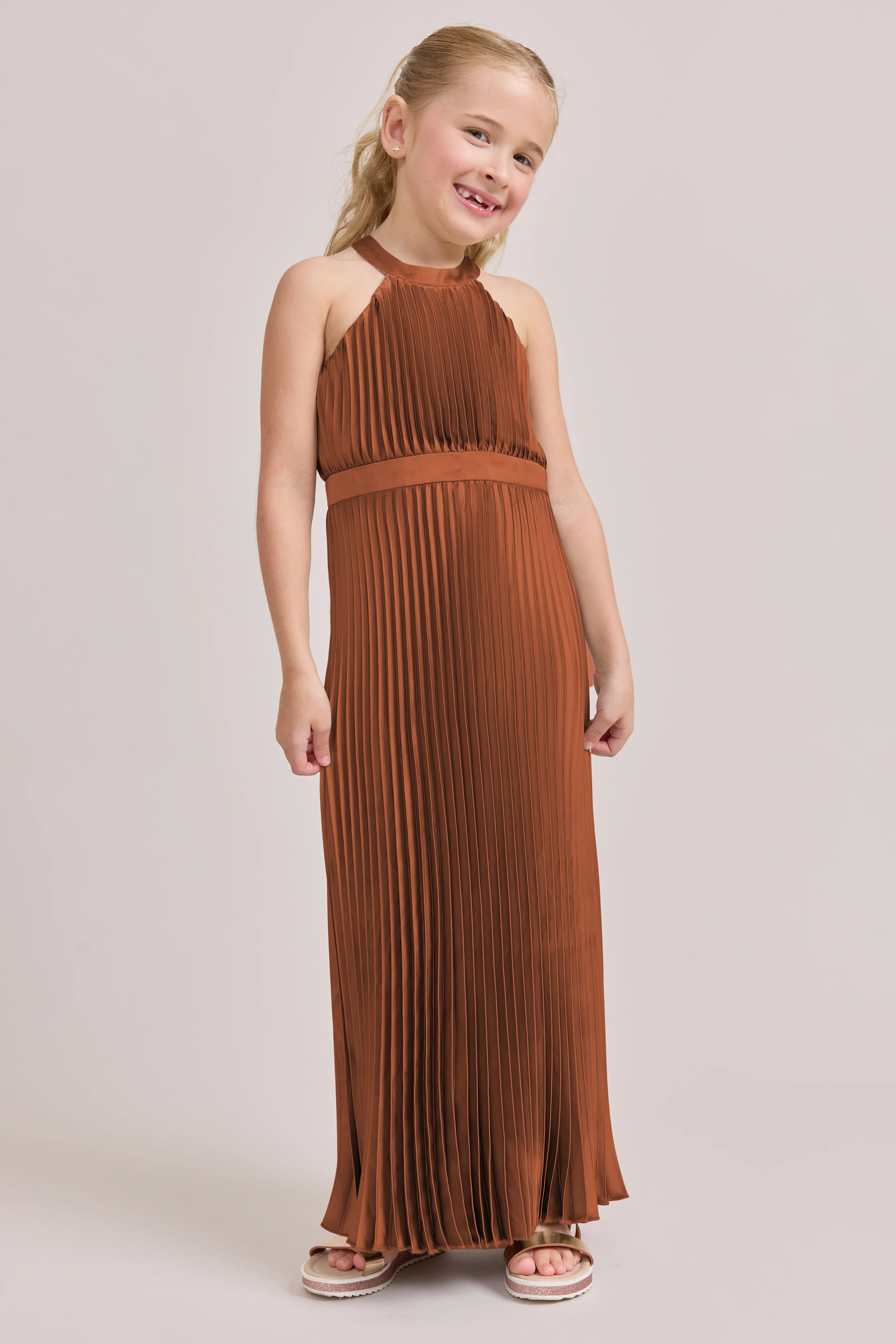 Kids Mazie Satin Pleated Dress | Made To Order - Image 92