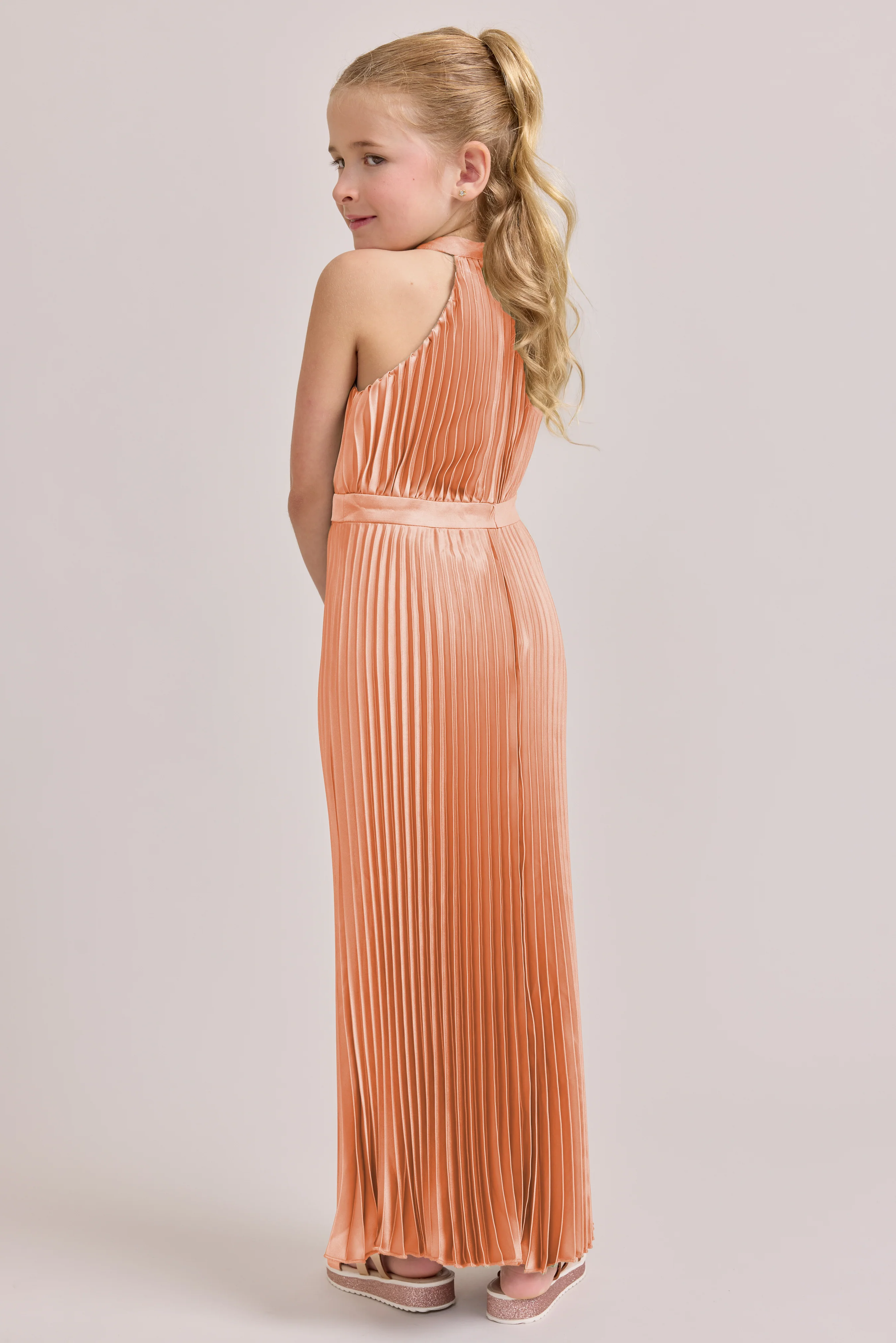 Kids Mazie Satin Pleated Dress | Made To Order - Image 99