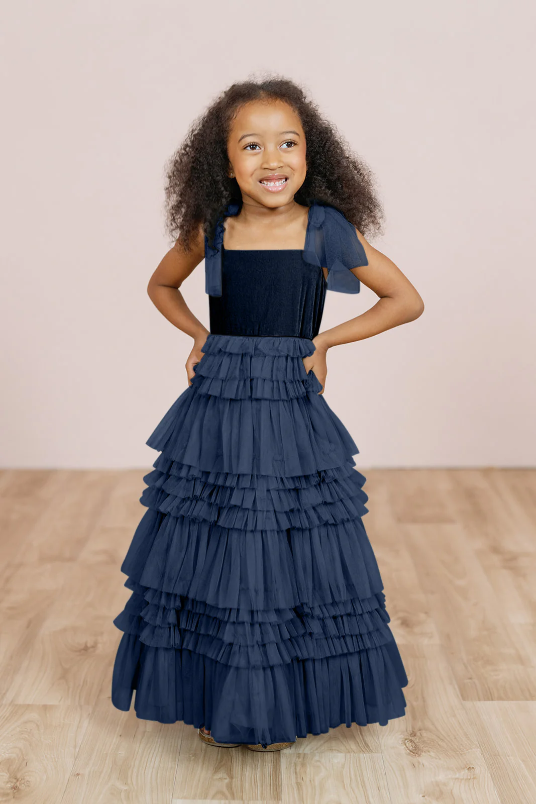 Kids Tallulah Velvet + Tulle Dress | Made To Order - Image 12