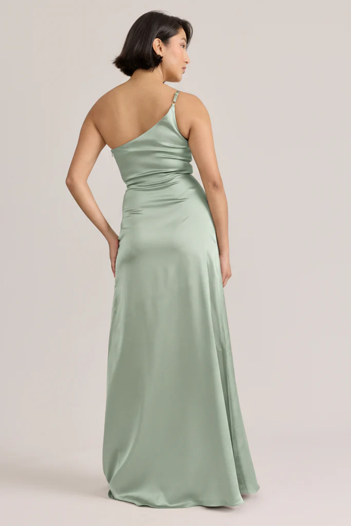 Kira Satin Dress | Ready To Ship | Sage - Image 2