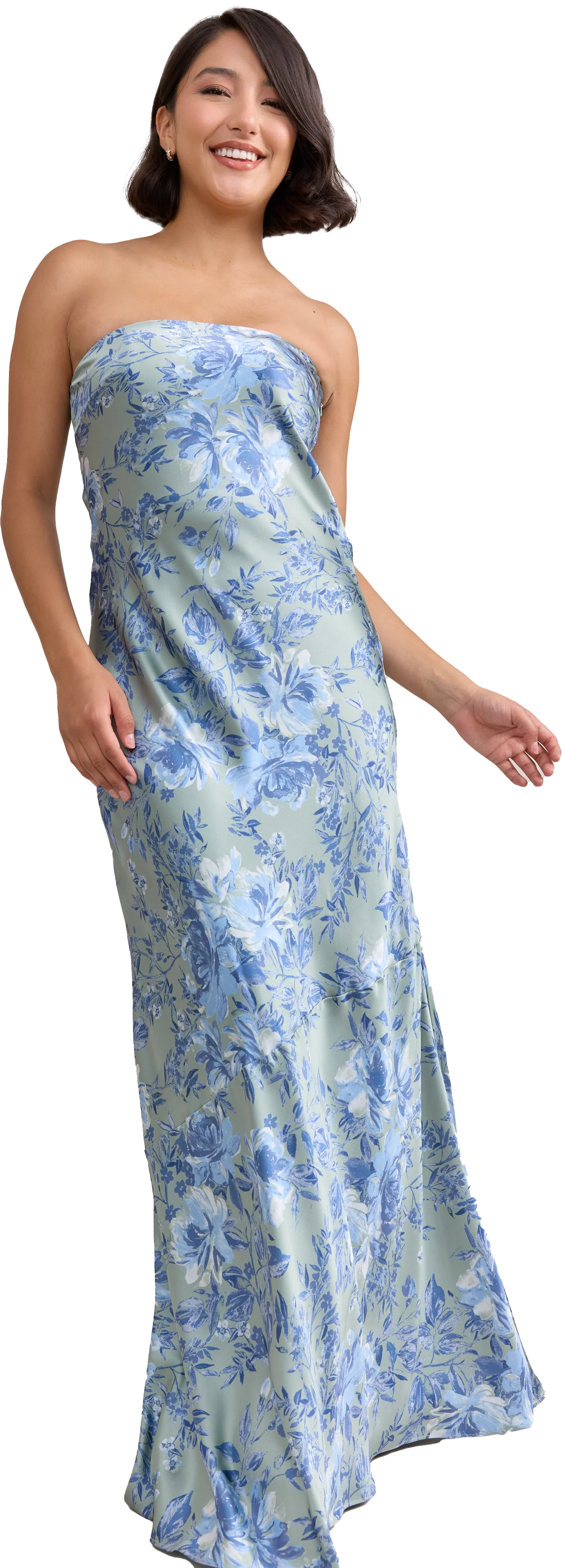Leo Satin Floral Print Dress | Made To Order - Image 32