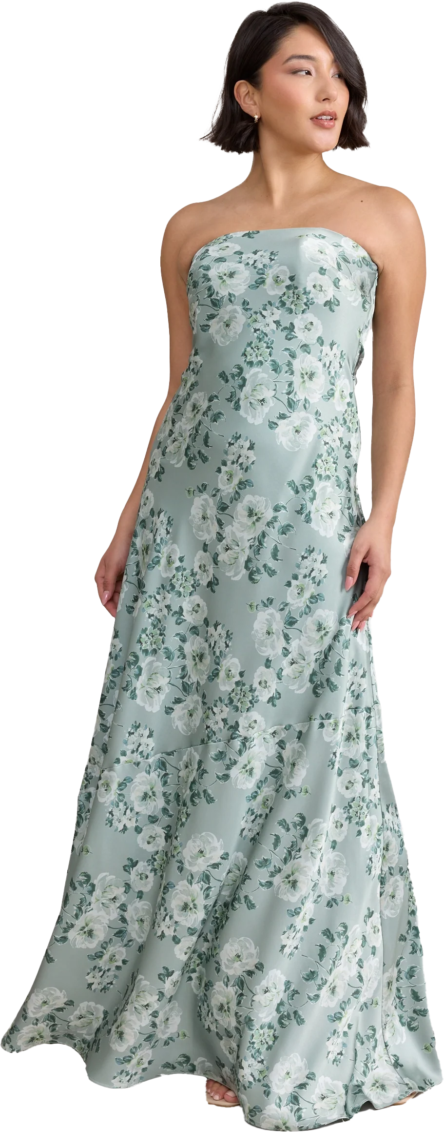 Leo Satin Floral Print Dress | Made To Order - Image 40