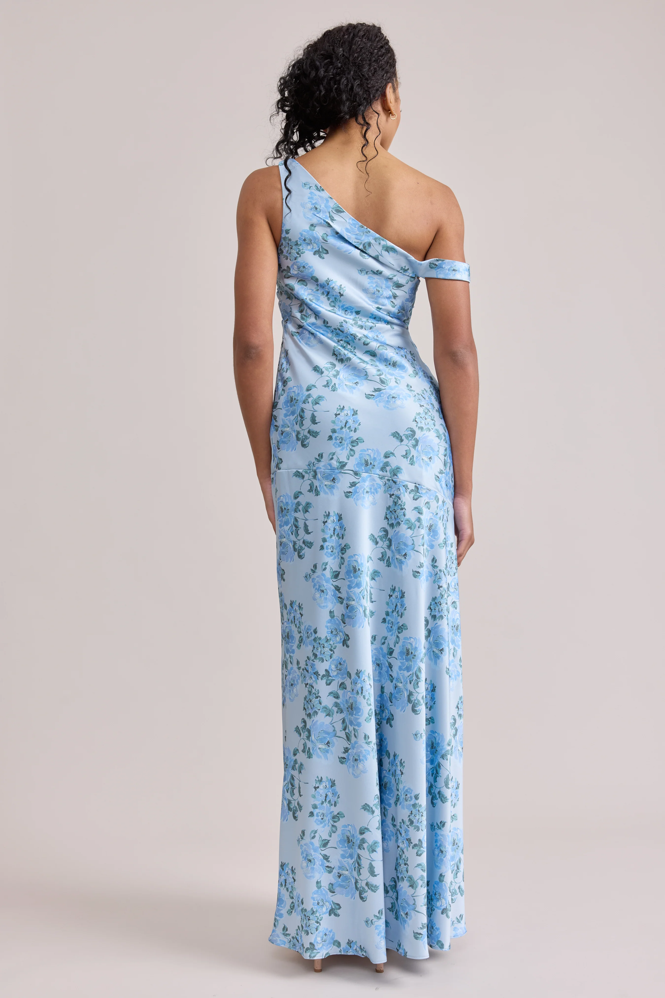 Livvy Satin Floral Print Dress | Made To Order - Image 113