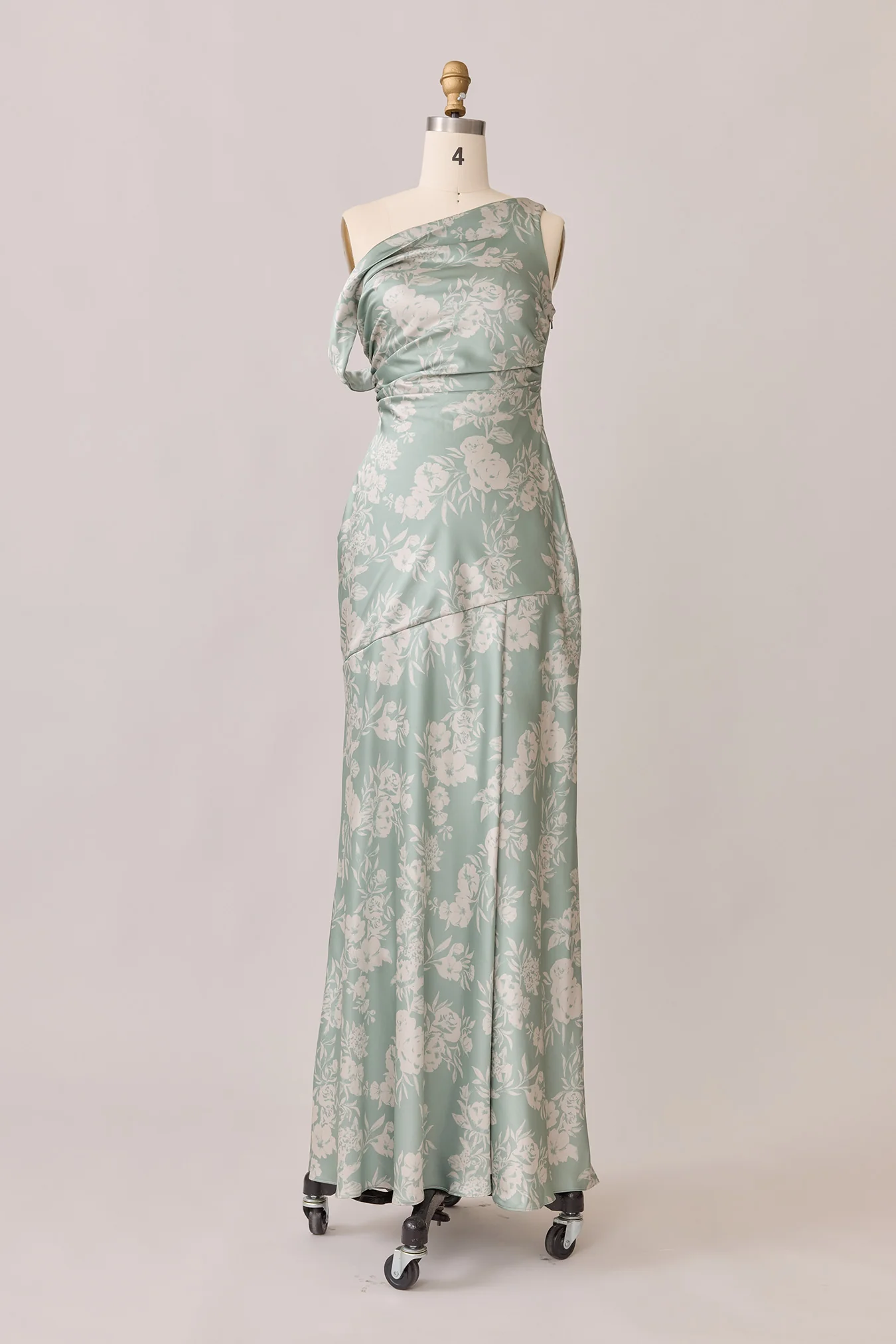 Livvy Satin Floral Print Dress | Made To Order - Image 49