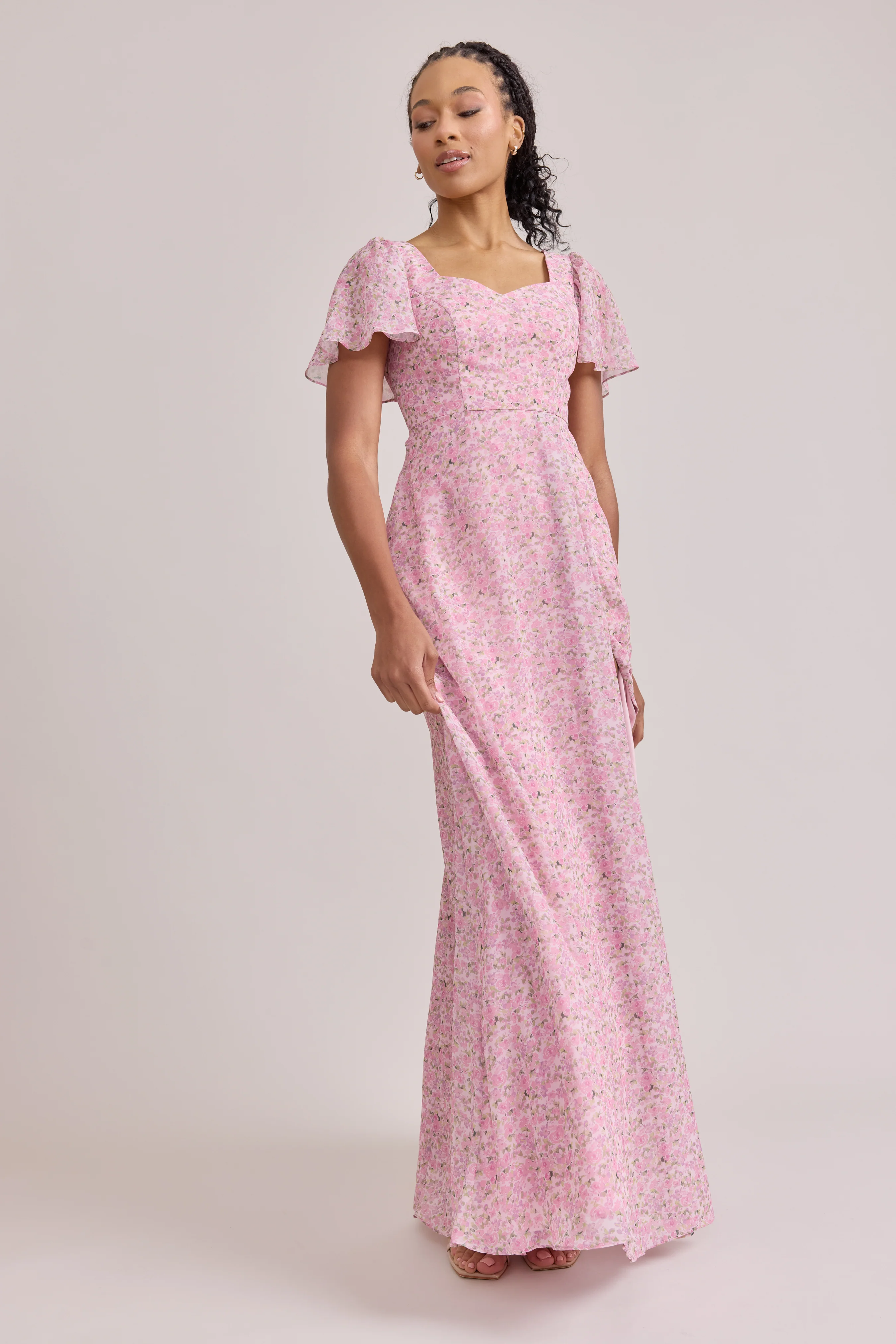 Madeline Convertible Chiffon Floral Print Dress | Made To Order - Image 45