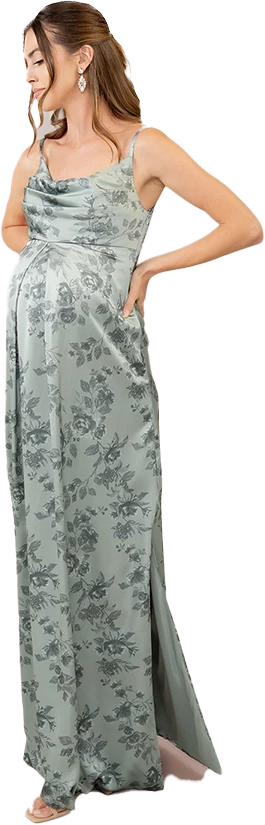 Maternity Skye Satin Floral Print Dress | Made To Order - Image 42