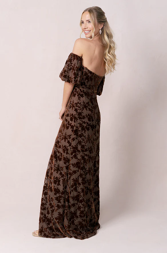 Mona Floral Burnout Velvet Dress | Made To Order - Image 2
