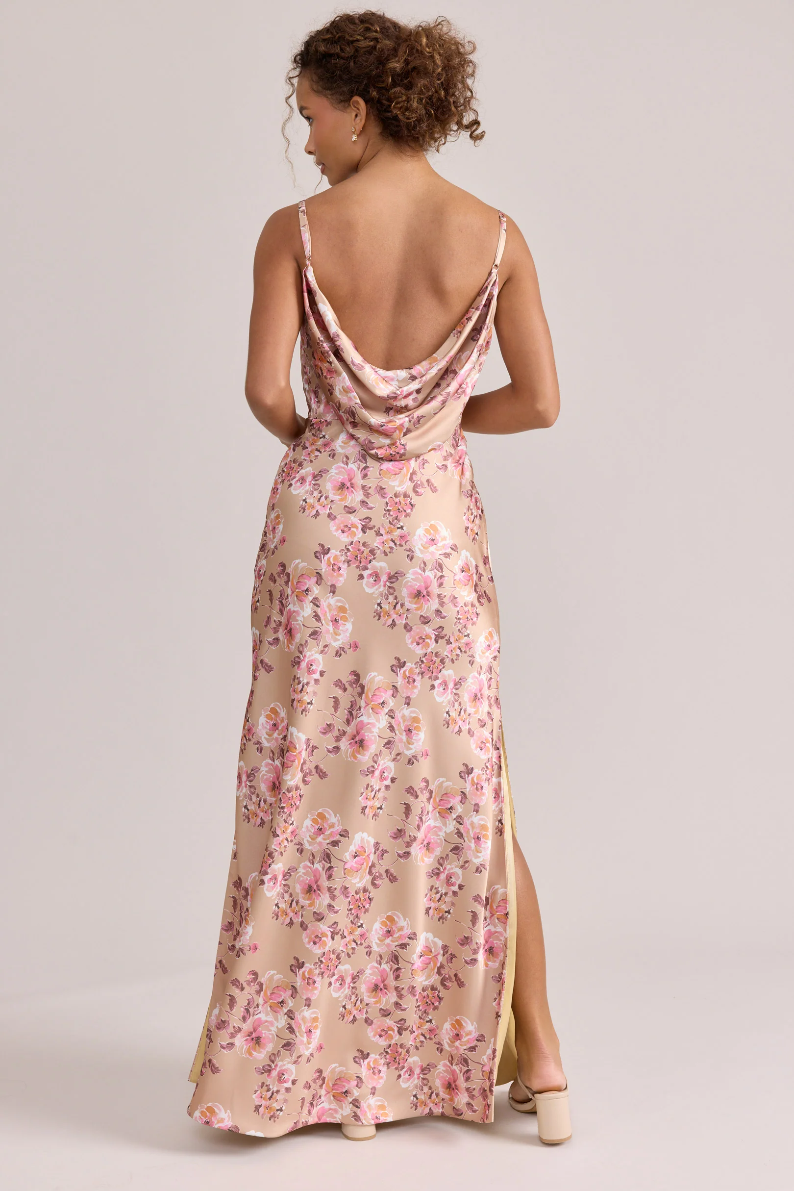 Nadia Satin Floral Print Dress | Made To Order - Image 112