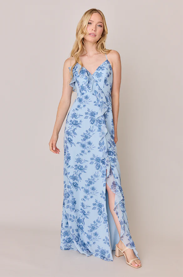 Paloma Chiffon Floral Print Dress | Made To Order - Image 30