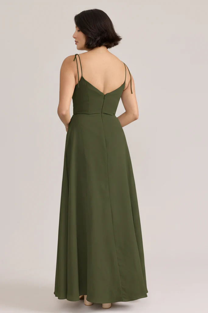 Polly Chiffon Dress | Ready To Ship | Deep Olive - Image 2